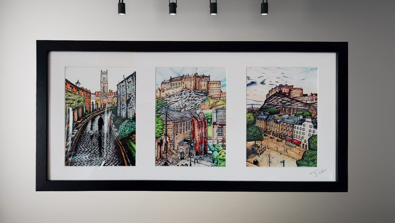 Framed Edinburgh 3 in 1 collage Print