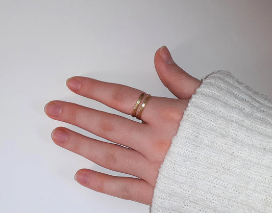 Adjustable Ring Snake brass/copper/silver 020