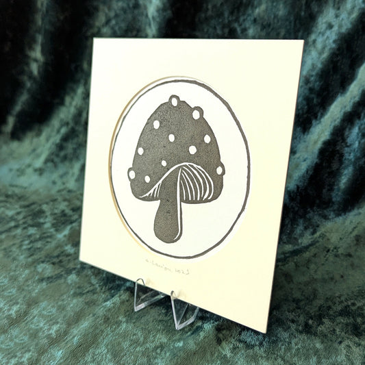Toadstool Linocut Print (2)