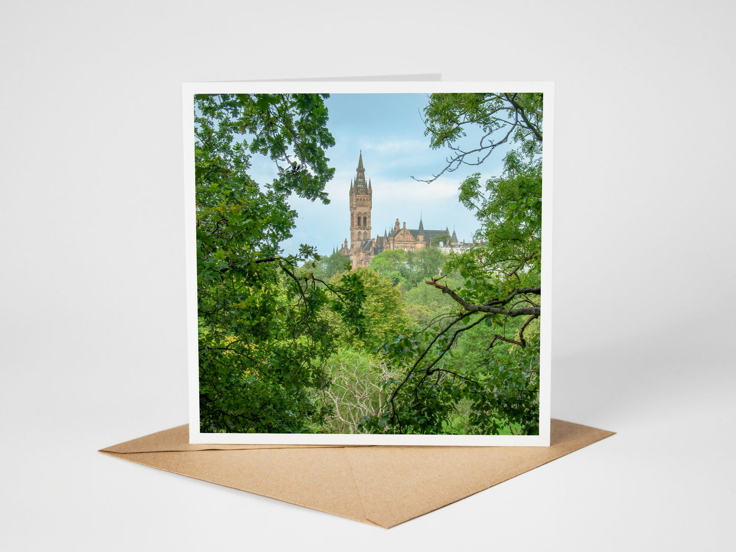 University of Glasgow in summer Greeting card