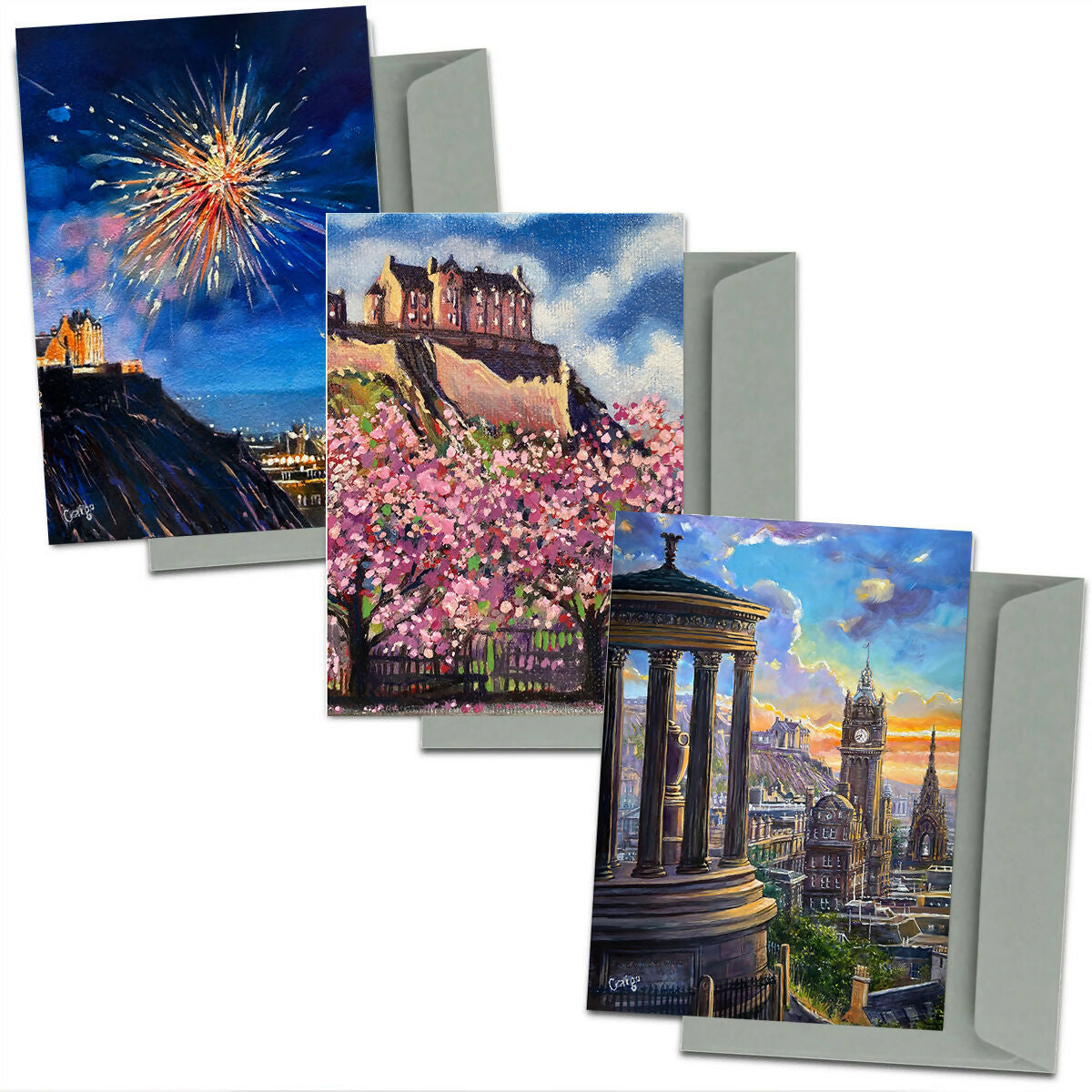 Edinburgh greeting card from an original oil painting by Craigo