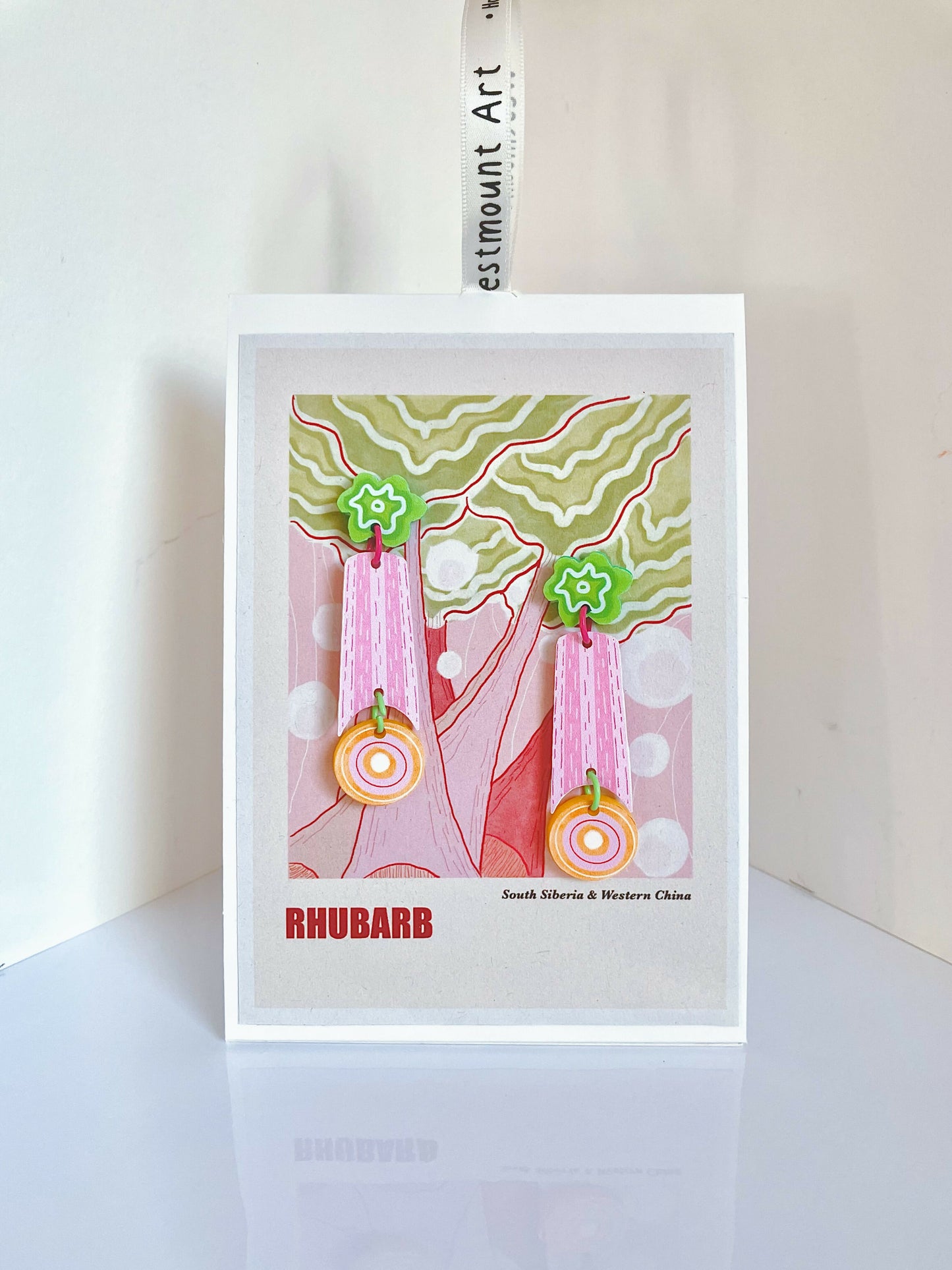 Rhubarb Illustration Earrings