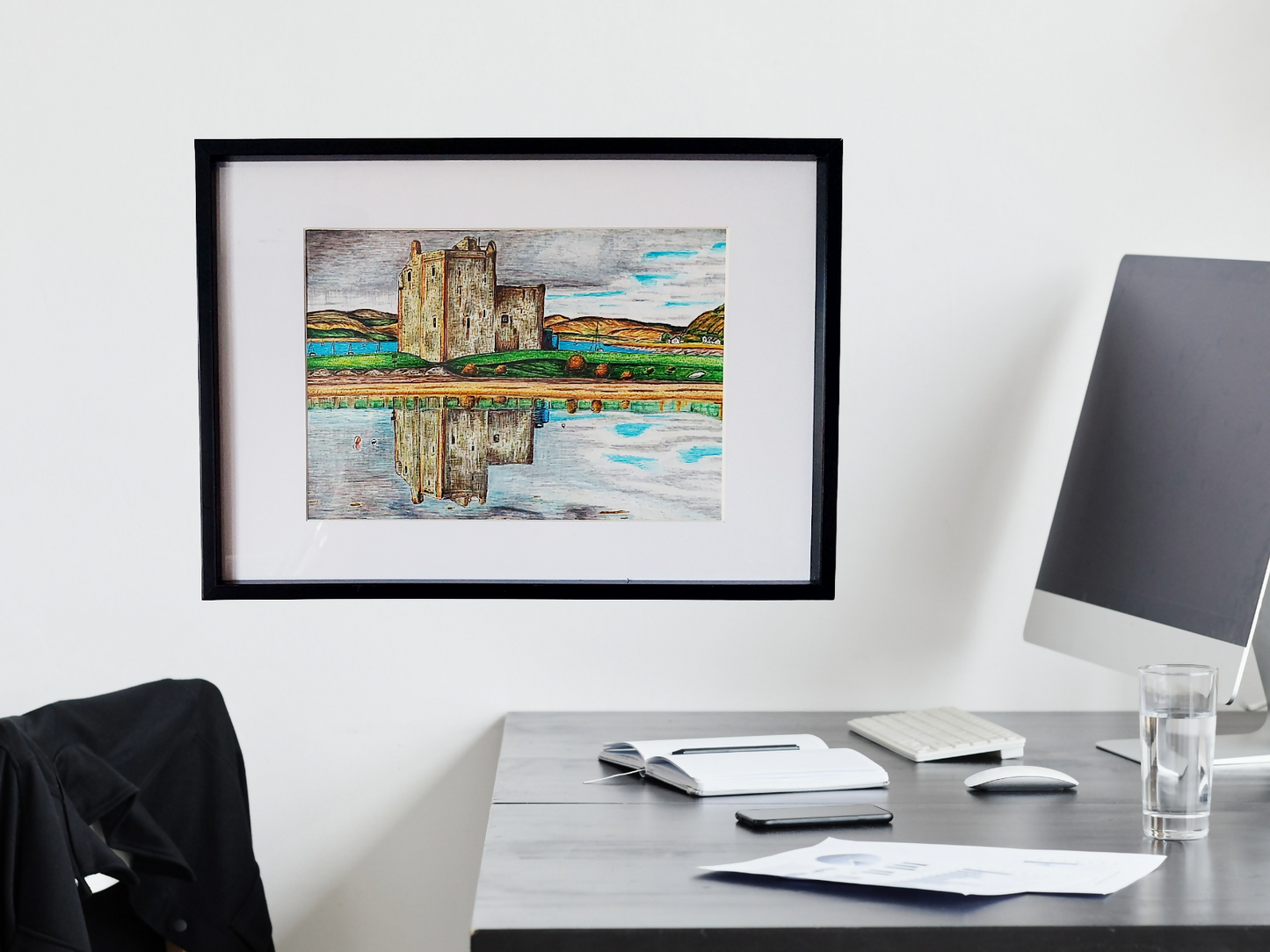 A3 Original Lochranza Castle Arran, Scotland Framed Art
