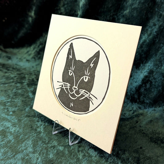 Cat Linocut Print (2)