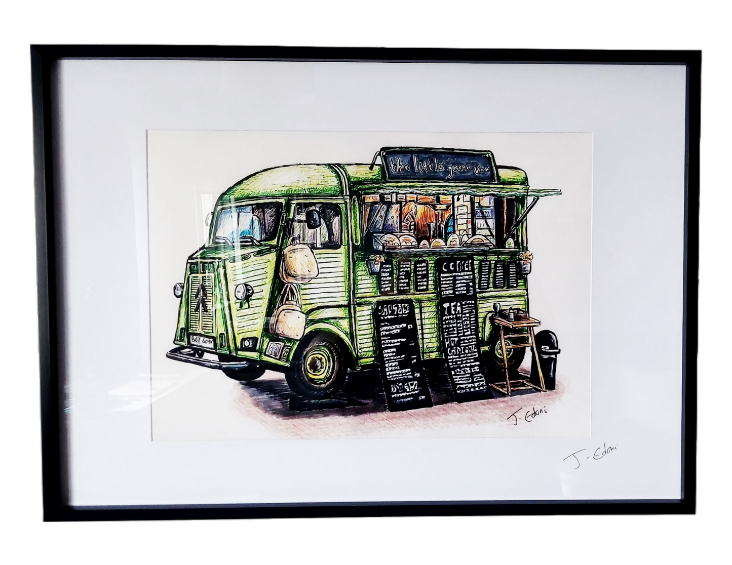 Edinburgh, Portobello, Little Green Van Art Print