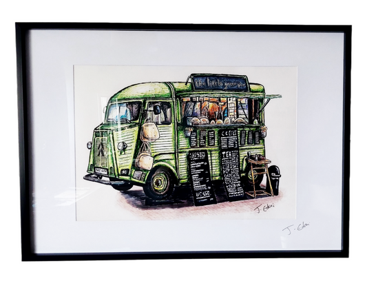 Edinburgh, Portobello, Little Green Van Art Print