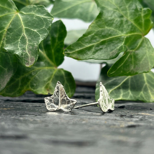 Silver Ivy Leaf Earrings