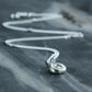 Lab Diamond Solid Sterling Silver Pebble Pendant Necklace