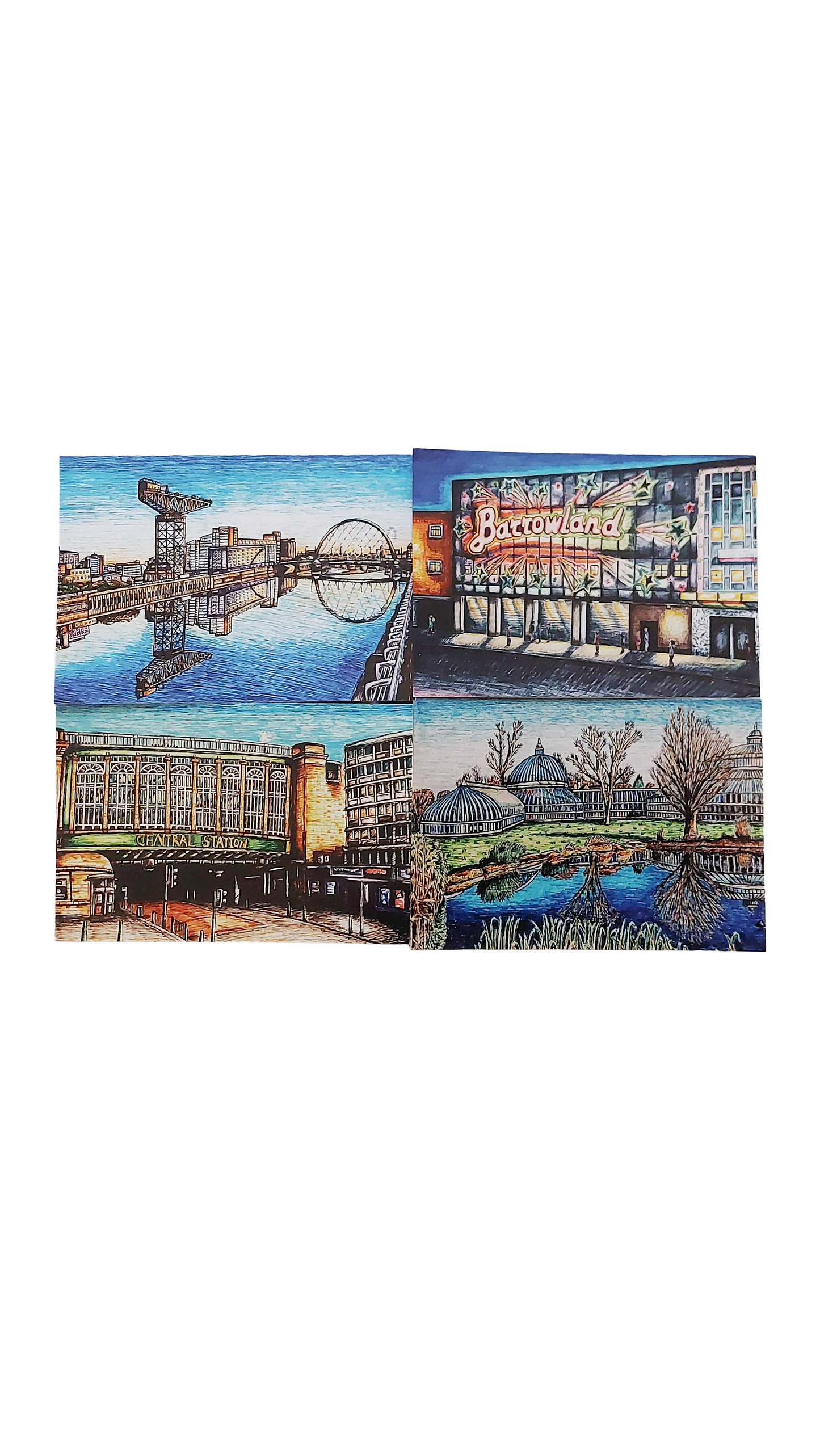 Glasgow Postcards- A6 size (Art, travel, Scotland)