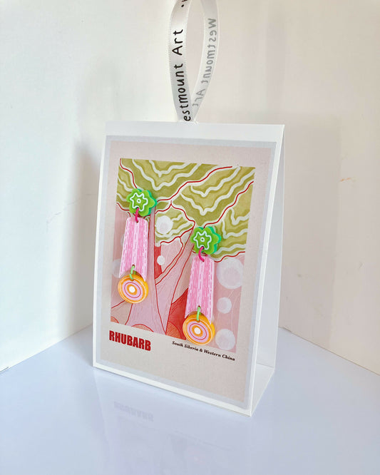 Rhubarb Illustration Earrings