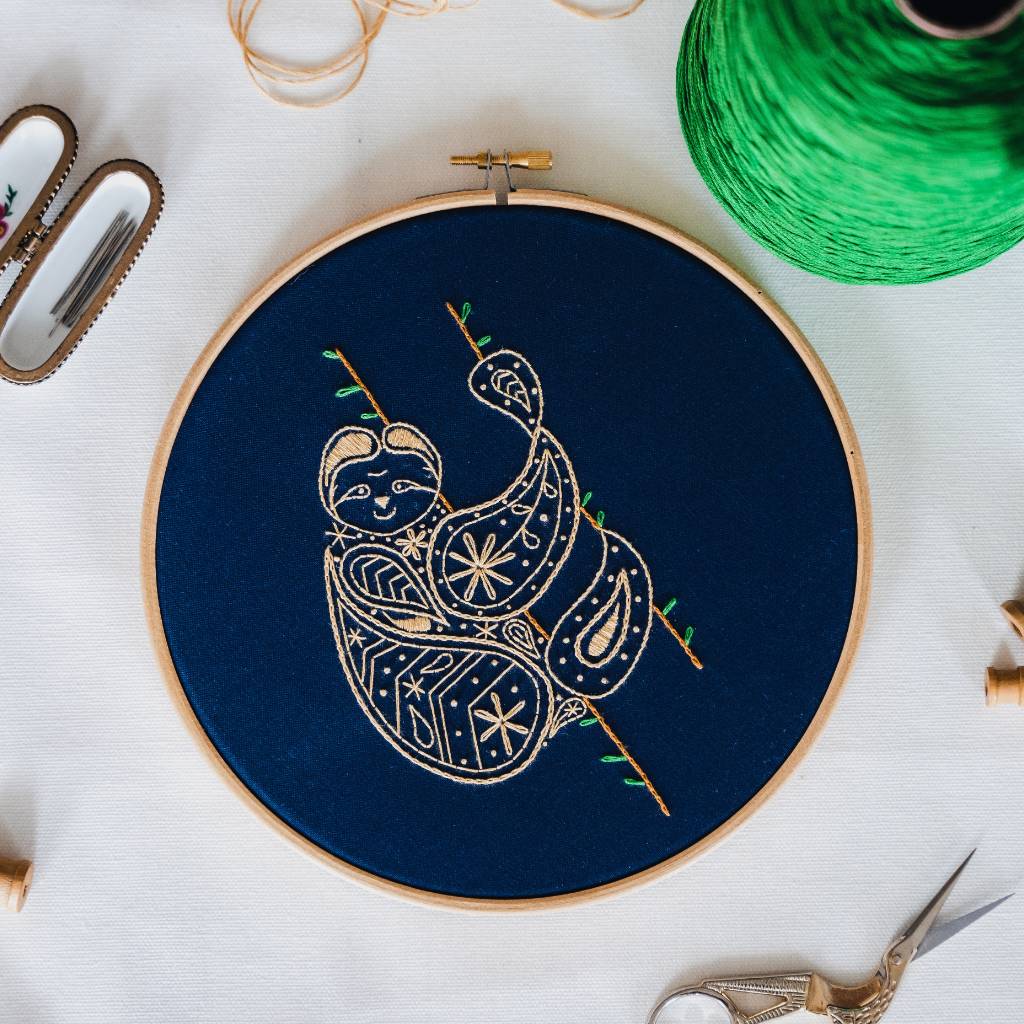 Sloth Drawing Kit Sloth Embroidery Kit – Scottish Design Exchange