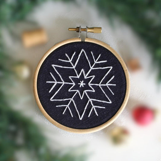 Christmas Bauble Embroidery Kit - Snowflake