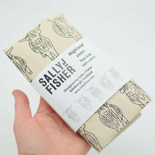 Highland cows tote bag (natural)