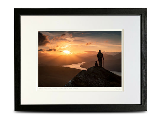 Man & Dog Ben Venue Scotland - A4 (40x30cm) Framed/Unframed Fine Art Photo Print