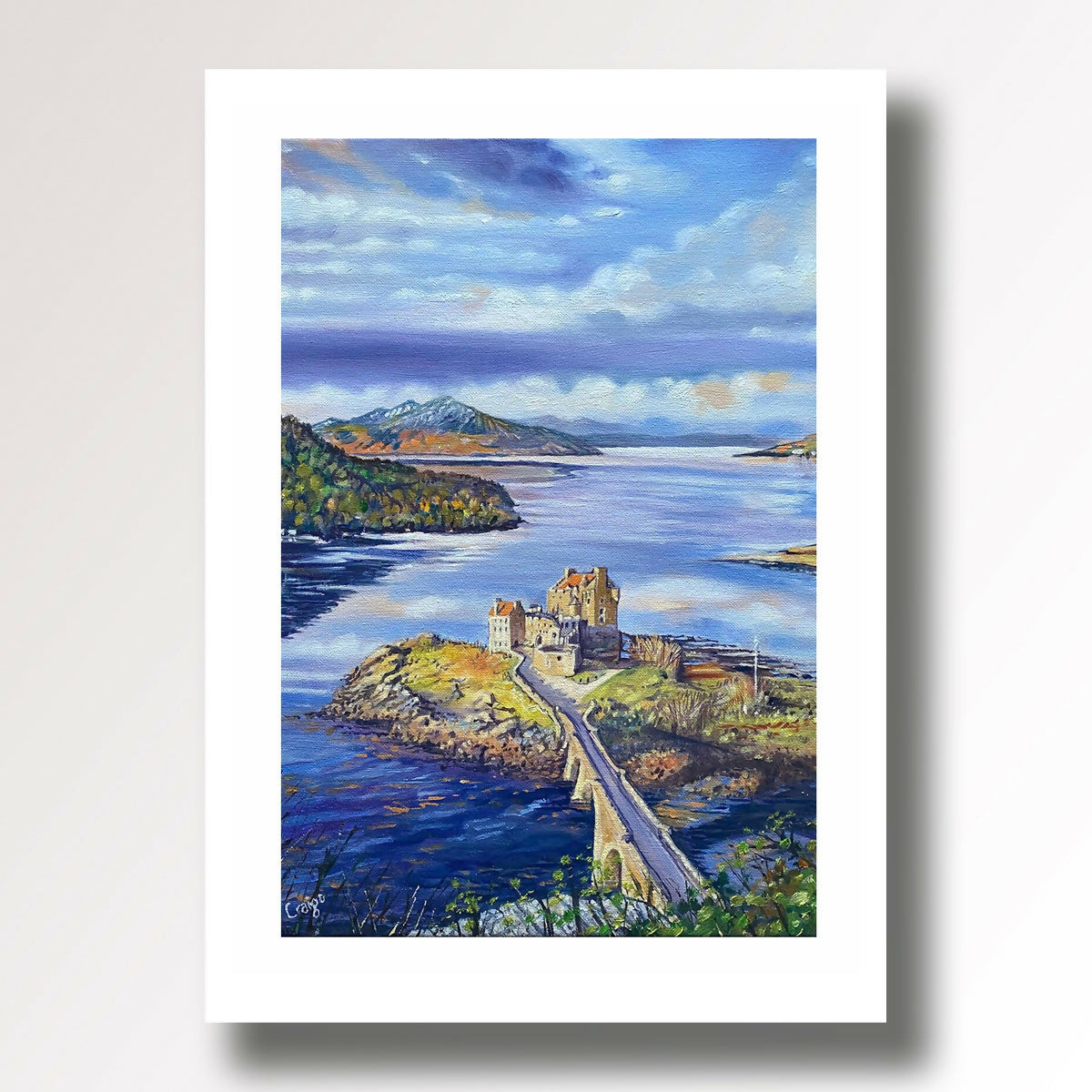 Eilean Donan Castle, Scottish Highlands, Giclee fine art print from an original oil painting by Edinburgh artist Craigo