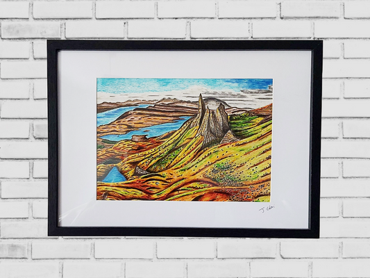 A3 Original Storr Hill Isle of Skye, Scotland Framed Art