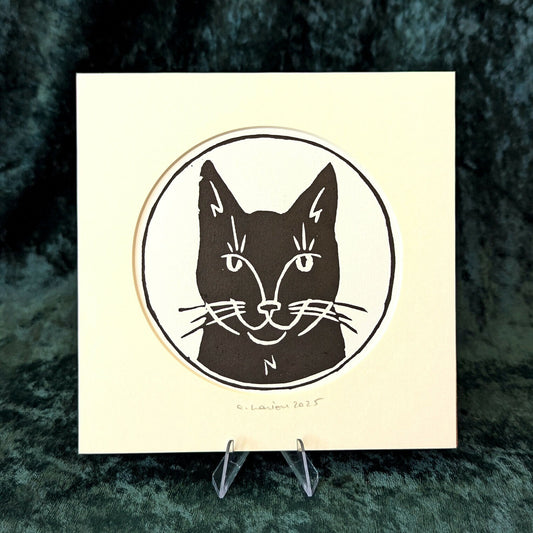Cat Linocut Print (1)