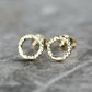 Solid 9ct Yellow Gold Textured Halo Studs
