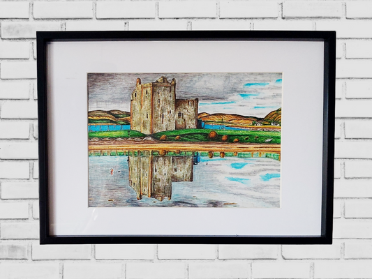 A3 Original Lochranza Castle Arran, Scotland Framed Art
