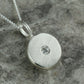 2mm Lab Diamond Solid Sterling Silver Pebble Pendant Necklace