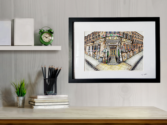 The Piper Bar Glasgow, Framed Art Print