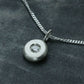 Lab Diamond Solid Sterling Silver Pebble Pendant Necklace