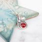 Sterling silver botanical necklace with carnelian gemstone