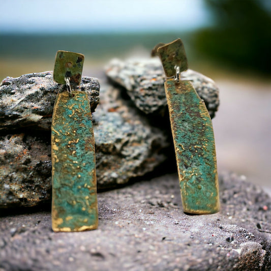 Drop earrings, Geometric Found-beneath