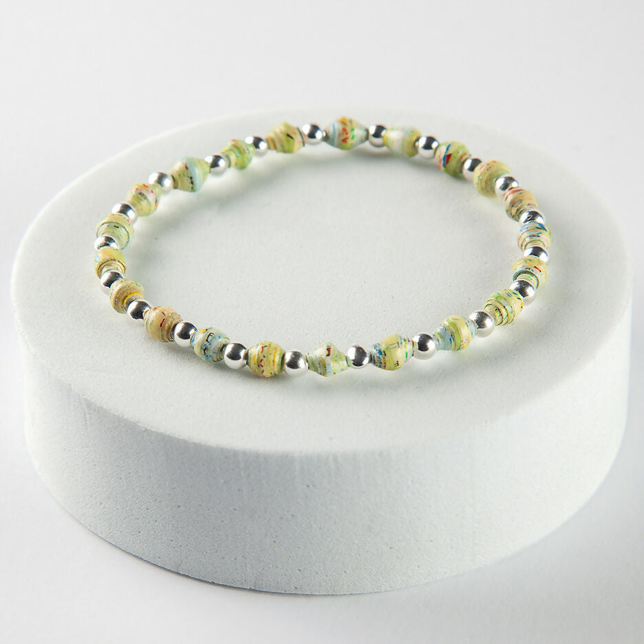 scotland map bracelet small silv-pl green 01