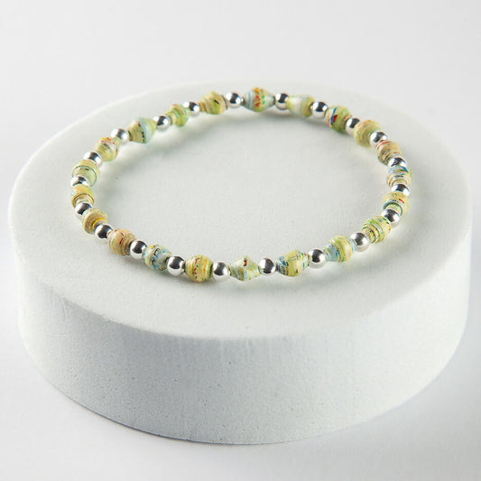 scotland map bracelet small silv-pl green 01