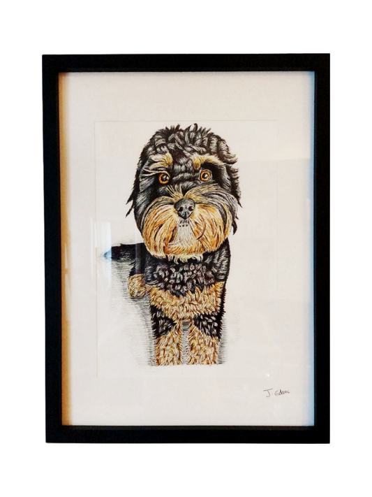 Custom pet portraits framed