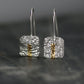 LINEAR Oxidised Silver & Gold Keum Boo Square Drop Earrings