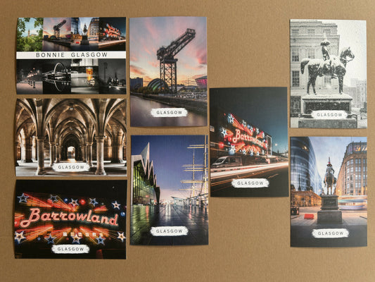 Set of 8 Glasgow Postcards – A6