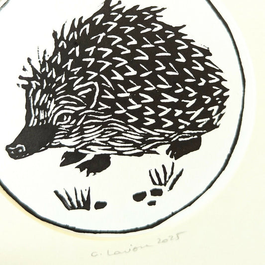 Hedgehog Linocut Print (2)
