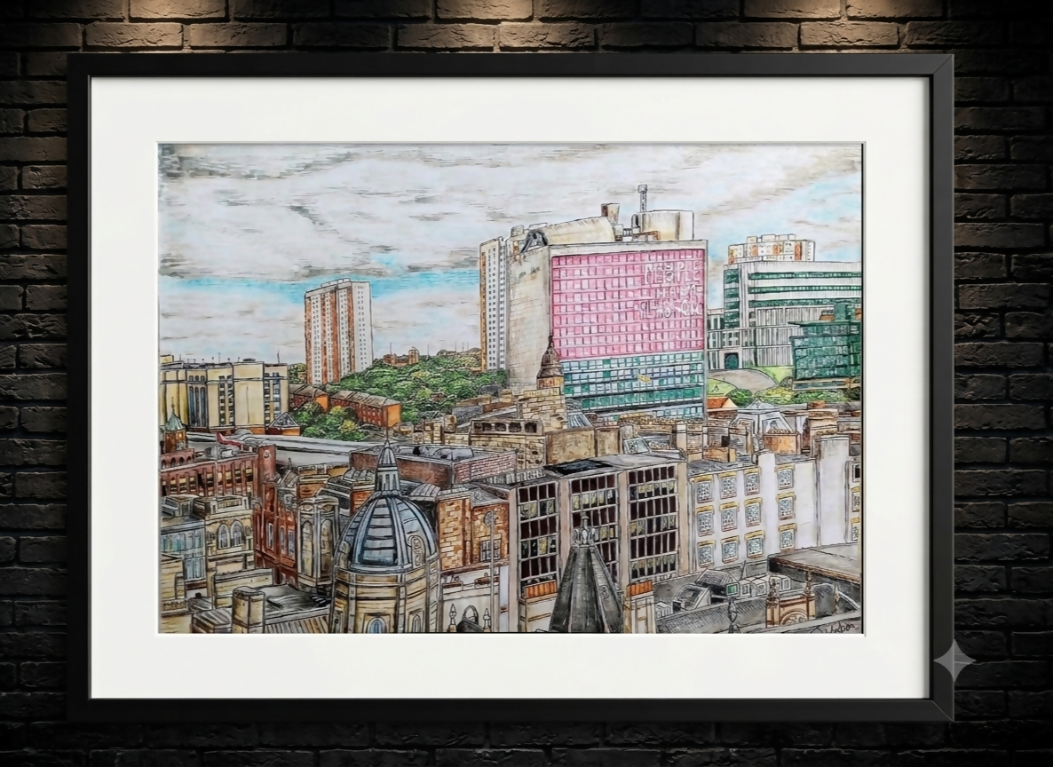 Glasgow Skyline, Framed Art Print
