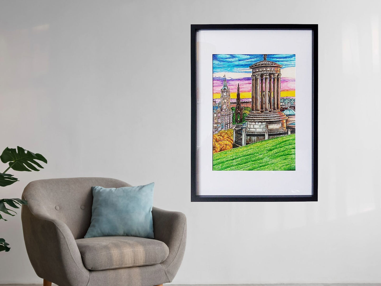 Edinburgh Carlton Hill Framed Giclee Art Print