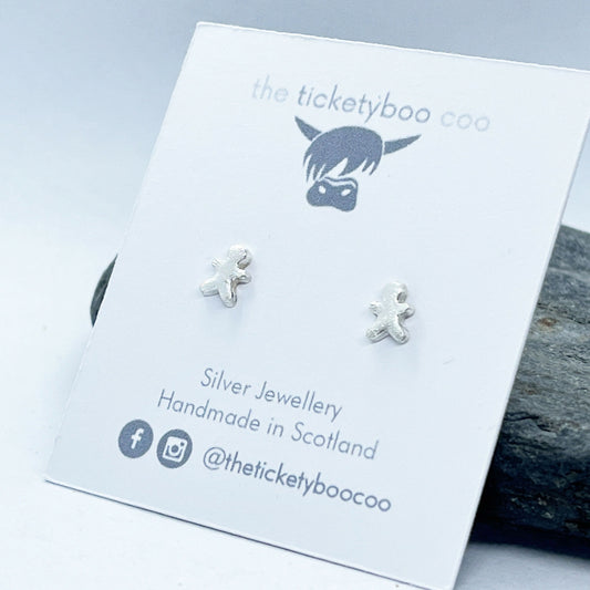 Silver Gingerbread Men Earrings