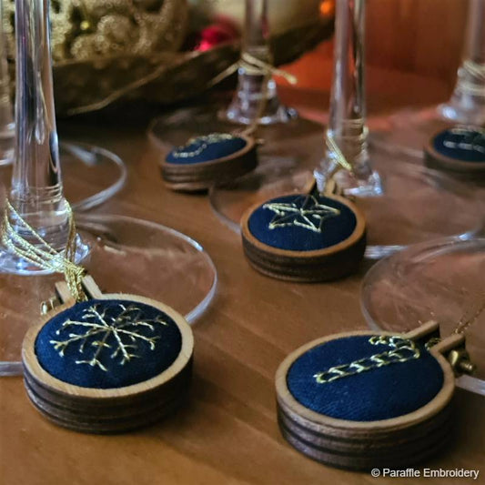 Christmas Wine Charm Embroidery Set