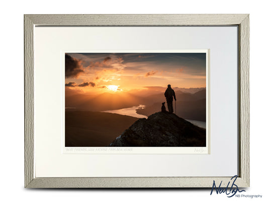 Man & Dog Ben Venue Scotland - A4 (40x30cm) Framed/Unframed Fine Art Photo Print