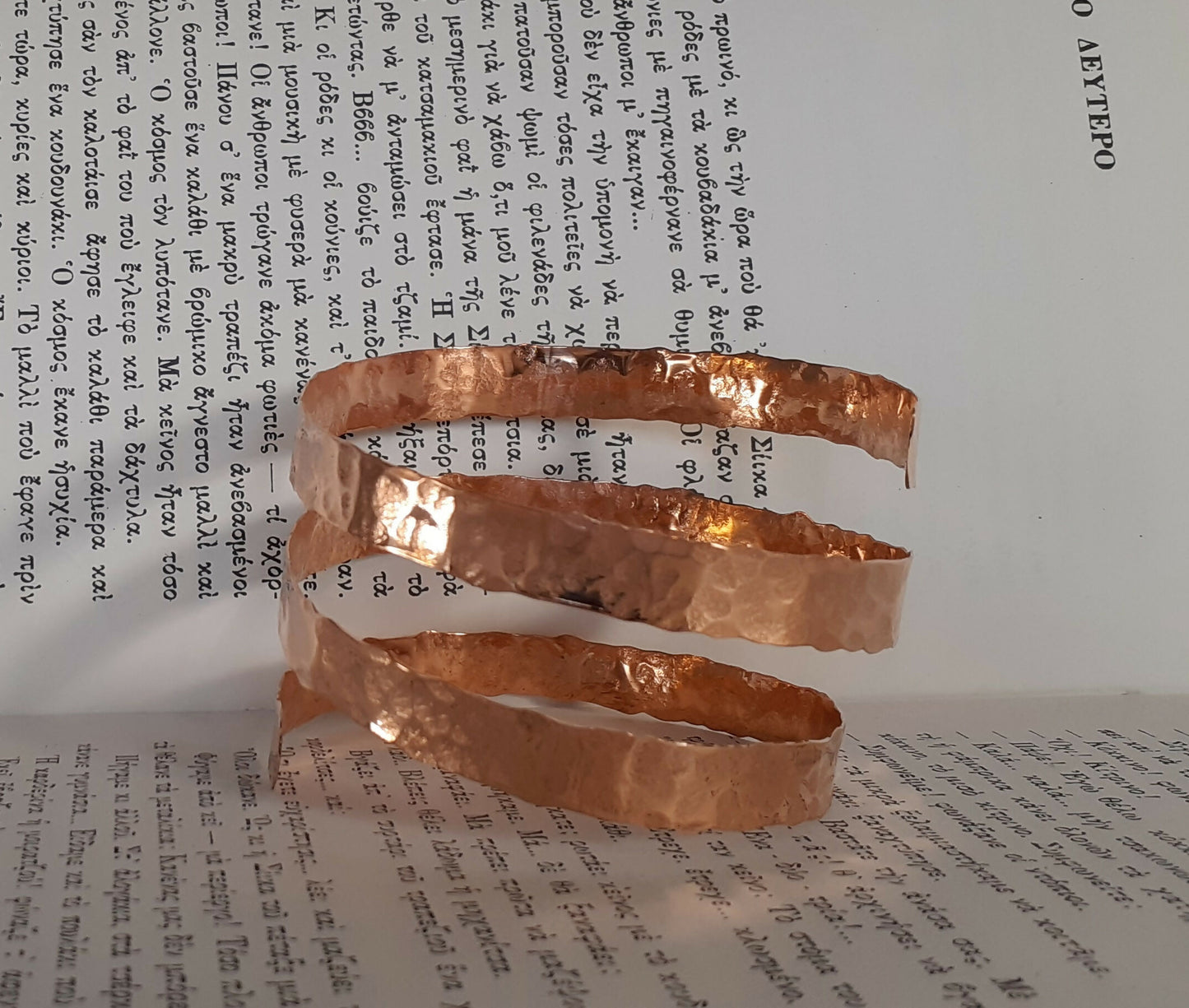 Hammered Bangle copper/brass #8