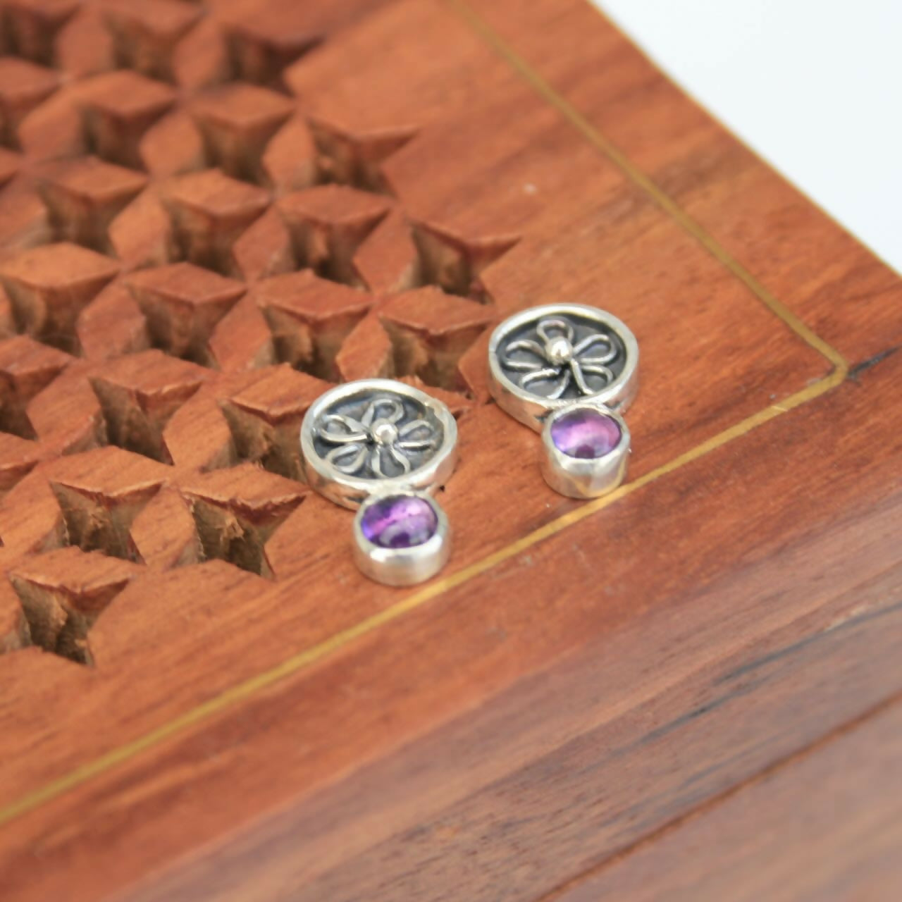 Sterling silver and amethyst earrings