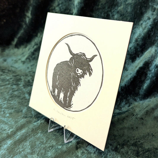 Highland Cow Linocut Print (3)