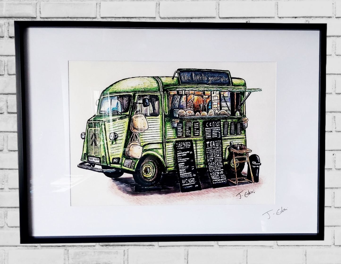Edinburgh, Portobello, Little Green Van Art Print