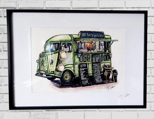 Edinburgh, Portobello, Little Green Van Art Print