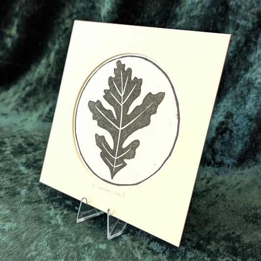 Oak Leaf Linocut Print (3)