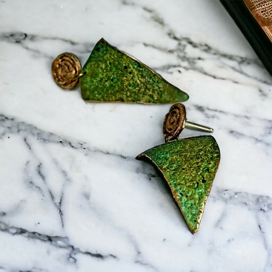 Drop earrings, Geometric Found-beneath