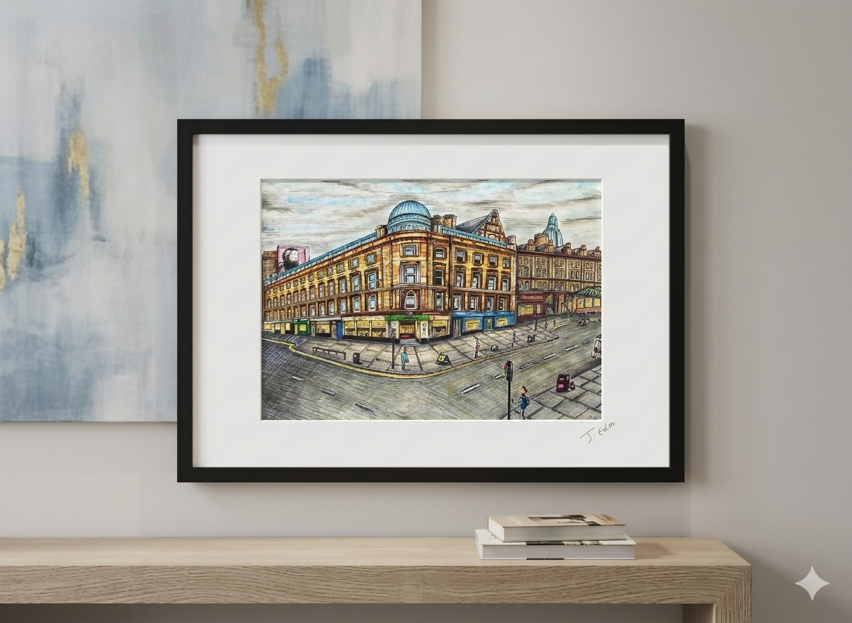 Glasgow Union Corner Building, Framed Art Print