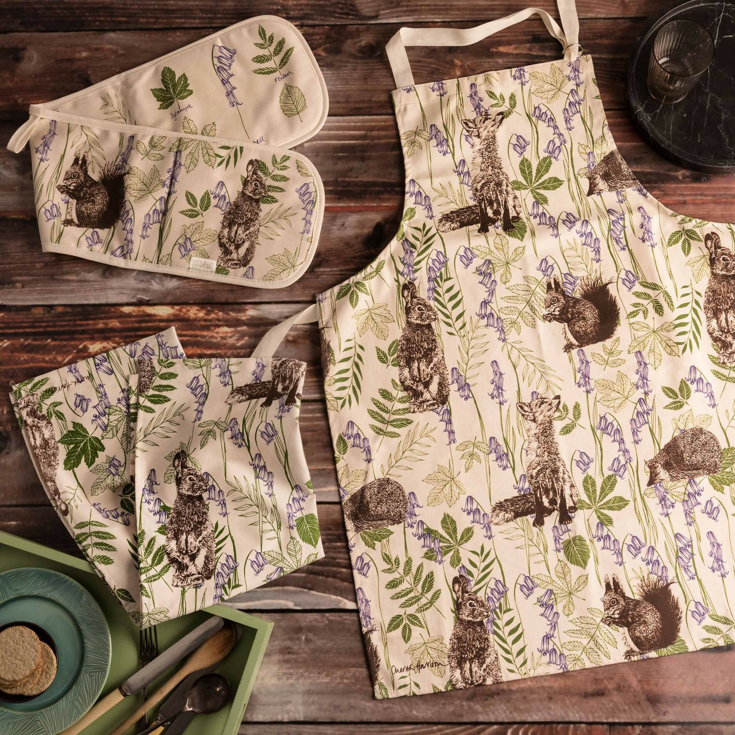 Woodland Creatures Double Oven Gloves
