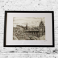 Framed Edinburgh Skyline Print- Black and white
