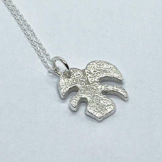 Silver Monstera Leaf Necklace